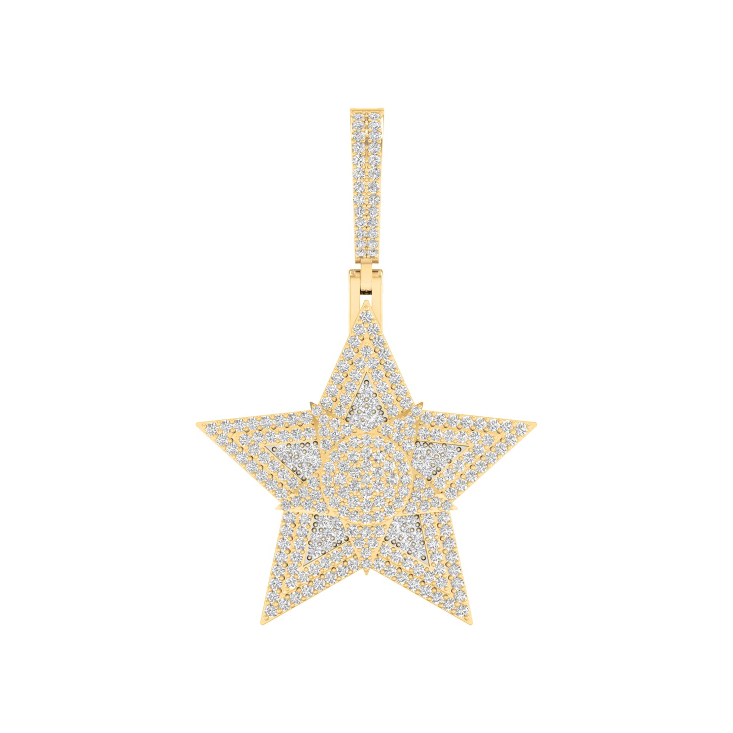 10 Karat Two-tone (Yellow and White) Gold 0.80 Carat Diamonds Star HipHop Pendant-1027102-YW