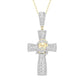 10 Karat Two-Tone (Yellow and White) Gold 1.18 Carat Diamonds Latin Cross HipHop Pendant-1027117-YW