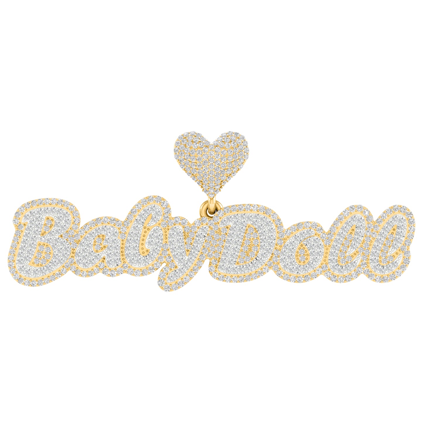 10 Karat Yellow Gold 1.62 Carat Diamonds BABYDOLL HipHop Pendant-1027126-YG