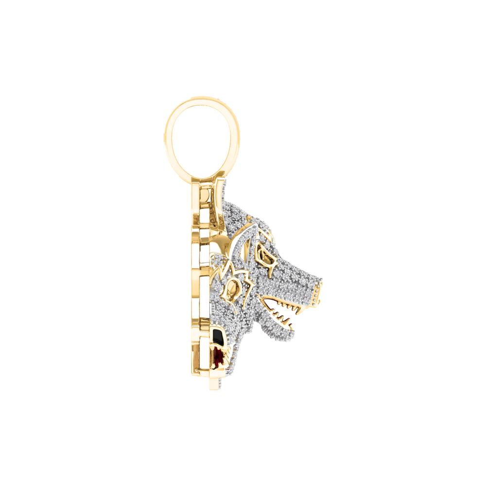 10 Karat Yellow Gold 1.25 Carat Diamonds 3Wolfpack HipHop Pendant-1027136-YG