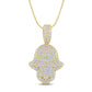 10 Karat Yellow Gold 2.50 Carat Diamonds Hamsa HipHop Pendant-1029518-YG