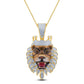 10 Karat Yellow Gold 1.00 Carat Diamonds Lion Face HipHop Pendant-1029536-YG