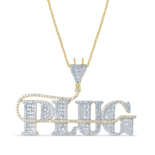 10 Karat Yellow Gold 2.64 Carat Diamonds PLUG HipHop Pendant-1029542-YG