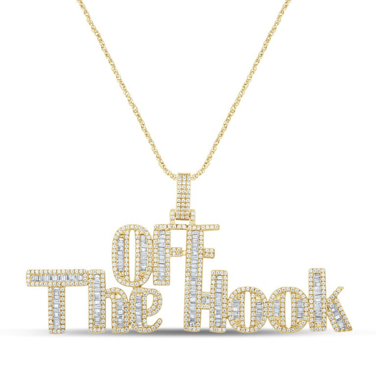 10 Karat Yellow Gold 2.50 Carat Diamonds Off The Hook HipHop Pendant-1029572-YG