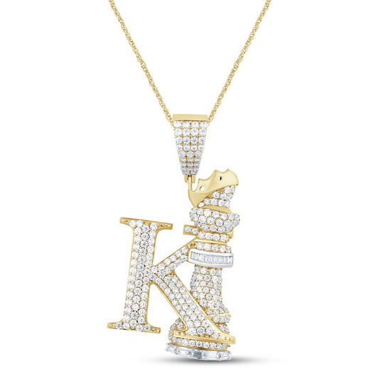 10 Karat Yellow Gold 2.82 Carat Diamonds Chess King HipHop Pendant-1029574-YG