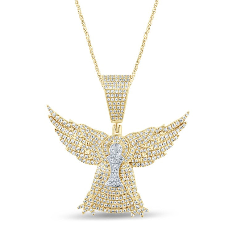 10 Karat Yellow Gold 0.82 Carat Diamonds Eagle HipHop Pendant-1029602-YG