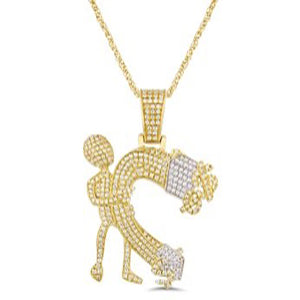 10 Karat Yellow Gold 0.82 Carat Diamonds Money Magnet HipHop Pendant-1029604-YG