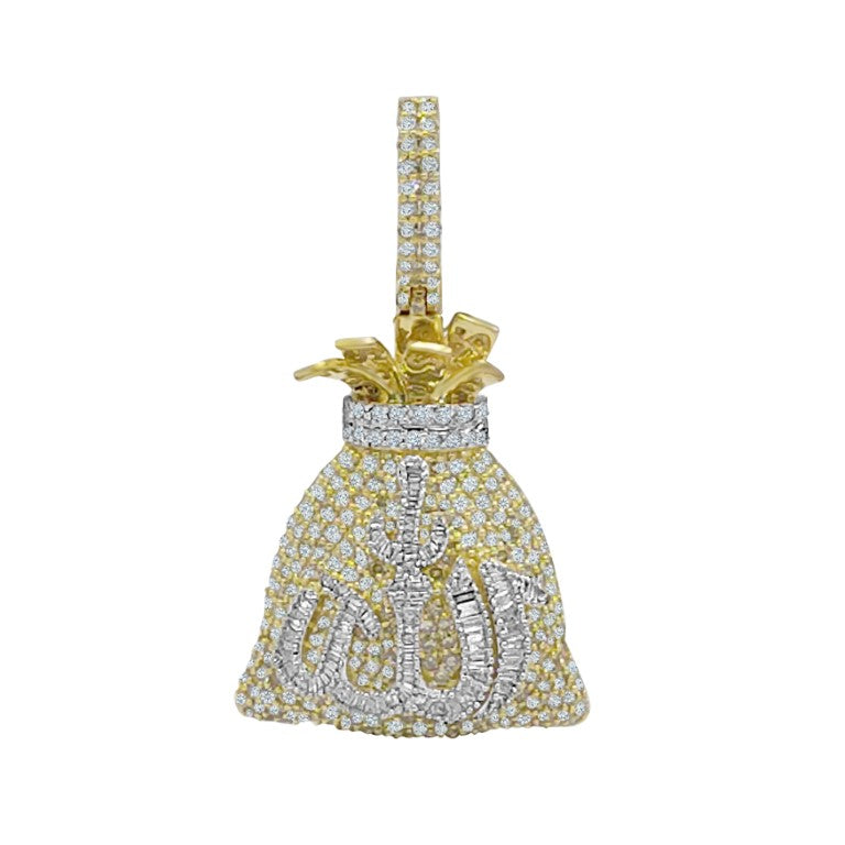 10 Karat Yellow Gold 3.63 Carat Diamonds Allah HipHop Pendant-1030005-YG