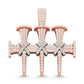 10 Karat Two-Tone (Rose and White) Gold 2.10 Carat Diamonds Latin Cross HipHop Pendant-1030027-RW