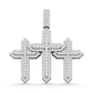 10 Karat White Gold 3.00 Carat Diamonds Three Cross HipHop Pendant-1030028-WG