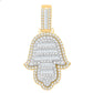 10 Karat Two-Tone (Yellow and White) Gold 1.87 Carat Diamonds Hamsa HipHop Pendant-1032050-YW