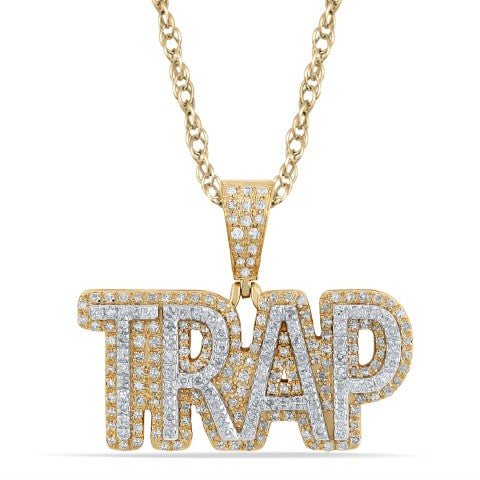 10 Karat Yellow Gold 0.64 Carat Diamonds Trap HipHop Pendant-1050026-YG