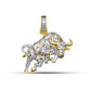 10 Karat Yellow Gold 1.90 Carat Diamonds Bull HipHop Pendant-1050033-YG