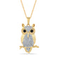 10 Karat Two-Tone (Yellow and White) Gold 0.54 Carat Diamonds Owl HipHop Pendant-1050038-YW