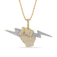 10 Karat Yellow Gold 1.55 Carat Diamonds Flash in Hand HipHop Pendant-1050059-YG