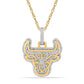 10 Karat Two-Tone Gold 1.35 Carat Diamonds Bull HipHop Pendant-1050079-TT