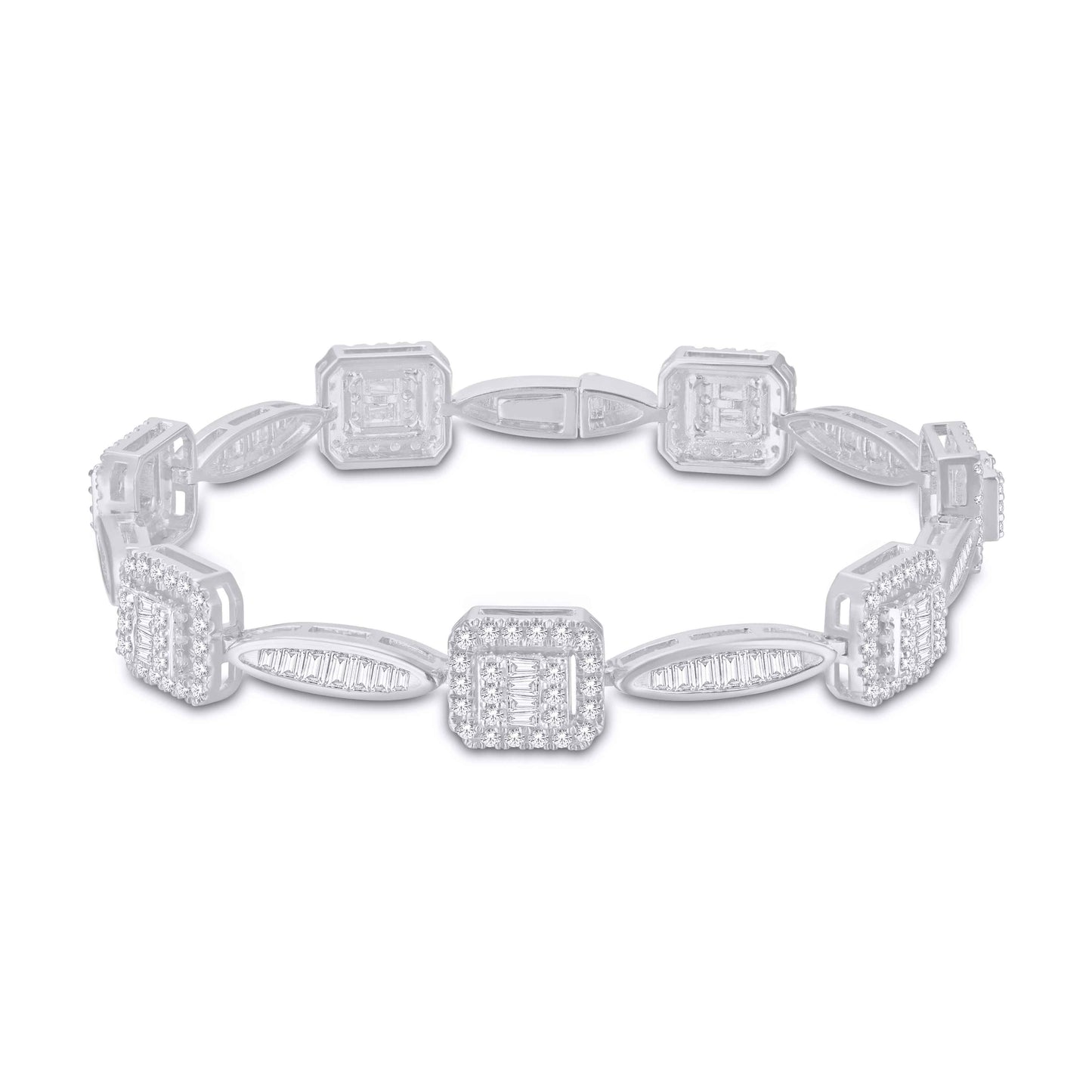 10 Karat White Gold 3.15 Carat Diamonds Designer link Ladies Bracelet-1225860-WG