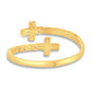 10 Karat Two-Tone (Yellow and White) Gold 2.85 Carat Diamonds Latin Cross Bypass Bangle-1425235-YW