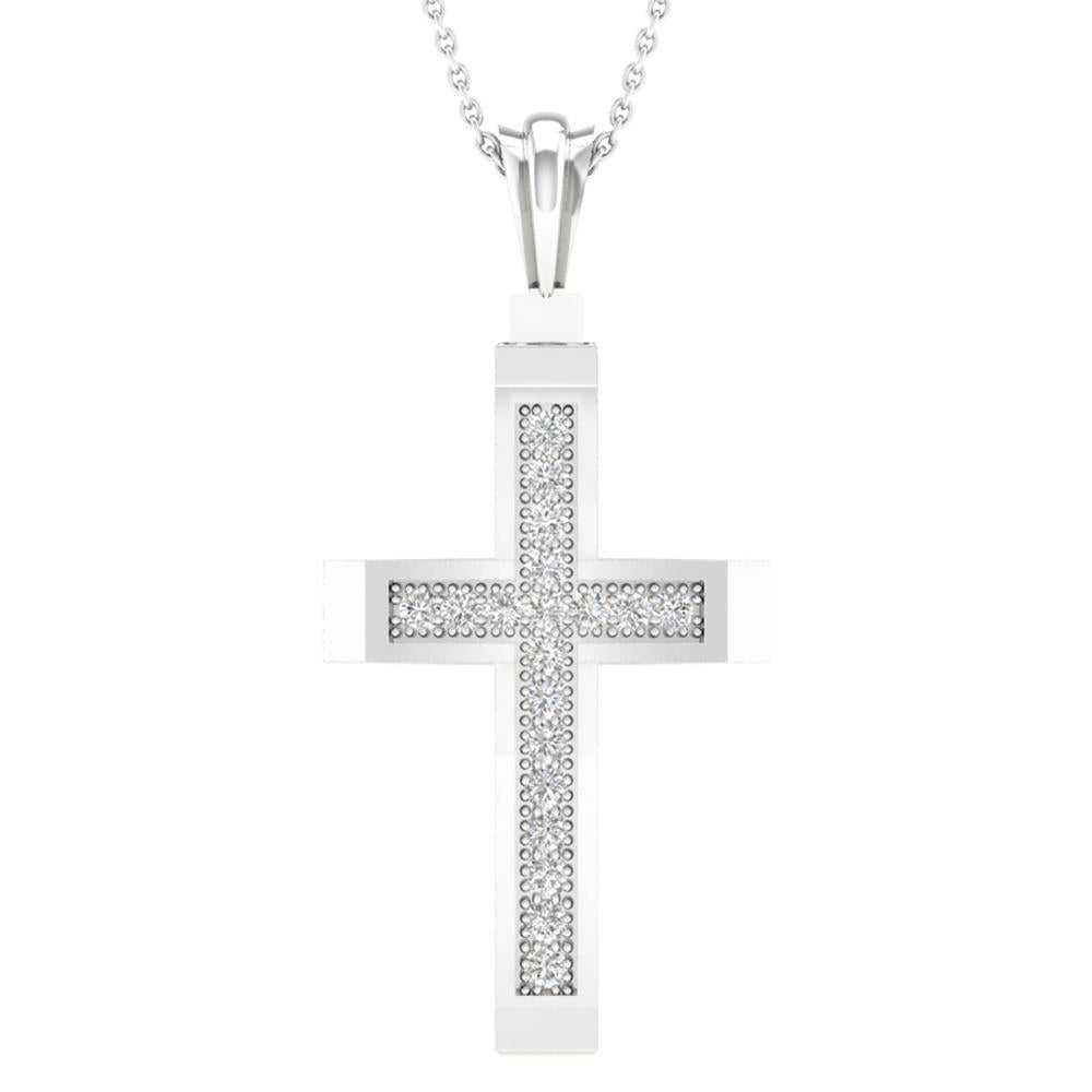 10K  0.05ct Diamond Cross Pendant