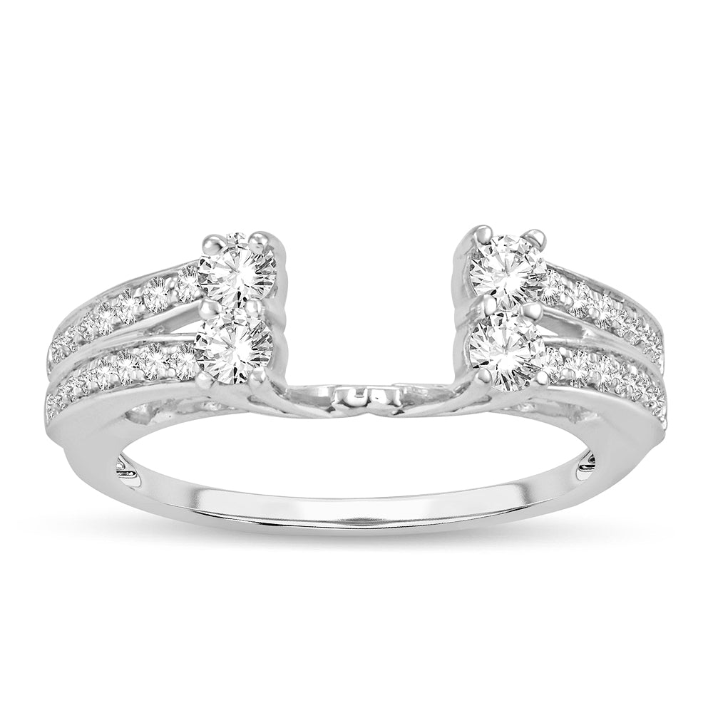 14K  0.52CT  DIAMOND GUARD RING