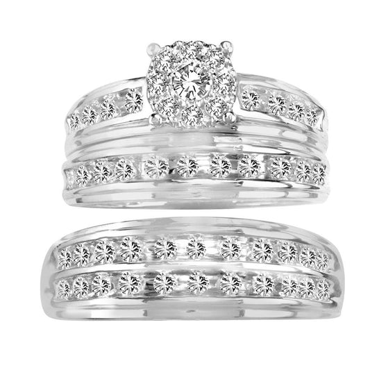 14K 1.08CT Diamond TRIO SET