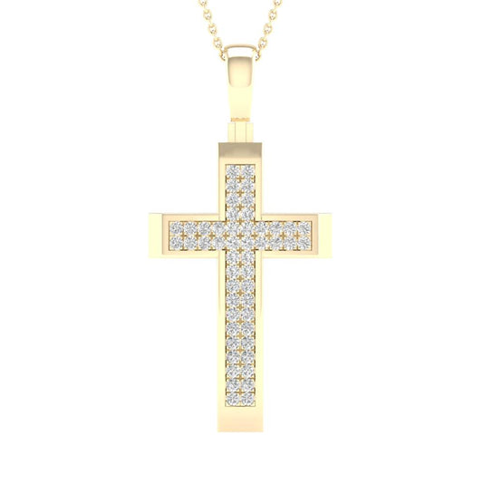 10K 0.15ct Diamond Cross Pendant