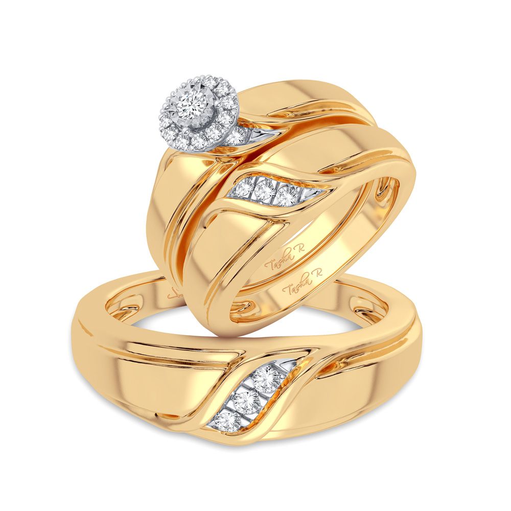 14K 0.20CT Diamond Trio Set