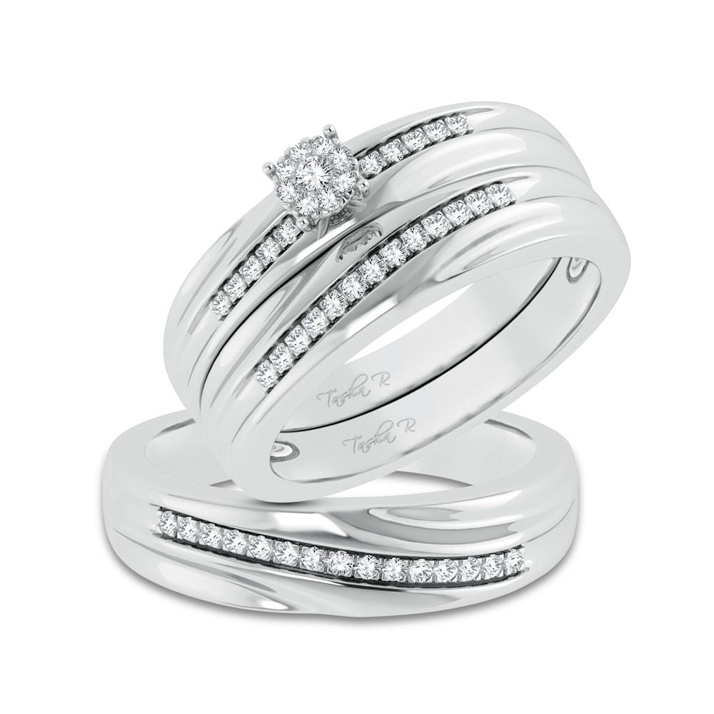 14K 0.25ct Diamond Trio Set