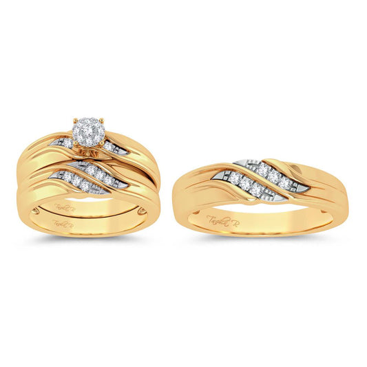 14K 0.20ct Diamond Trio Set