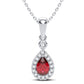 14K 0.10CT Diamond Ruby Pendant