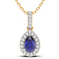 14K 0.10CT Diamond Sapphire Pendant