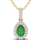 14K 0.10CT Diamond Emerald Pendant