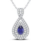 14K 0.33CT Diamond Sapphire Pendant