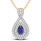 14K 0.33CT Diamond Sapphire Pendant