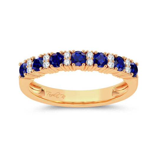 14K 0.10ct Diamond Sapphire Ring