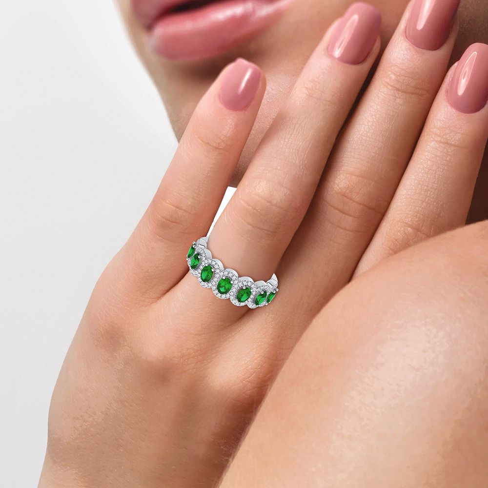 14K 0.26CT Diamond Emerald Ring