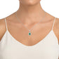 10K 0.05ct Diamond Emerald Pendant