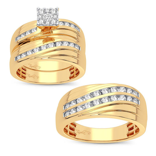 14K 1.13CT DIAMOND TRIO SET