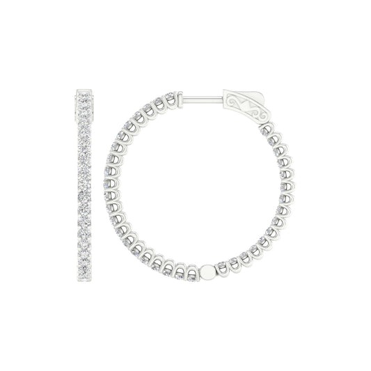 14K 2.00CT Lab Diamond Hoop Earring