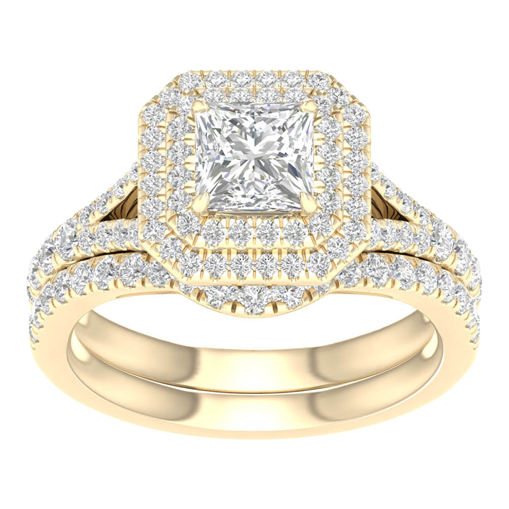 14K 1.75CT Lab Grown Bridal Set