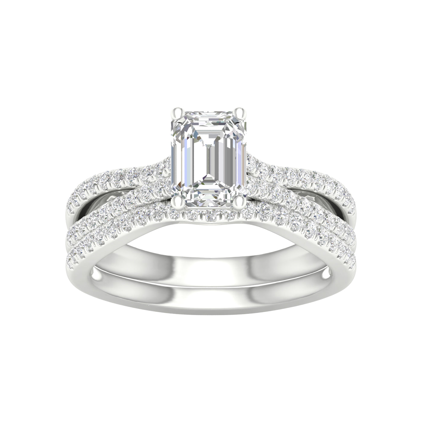 14K 1.40CT Lab Grown Bridal Set