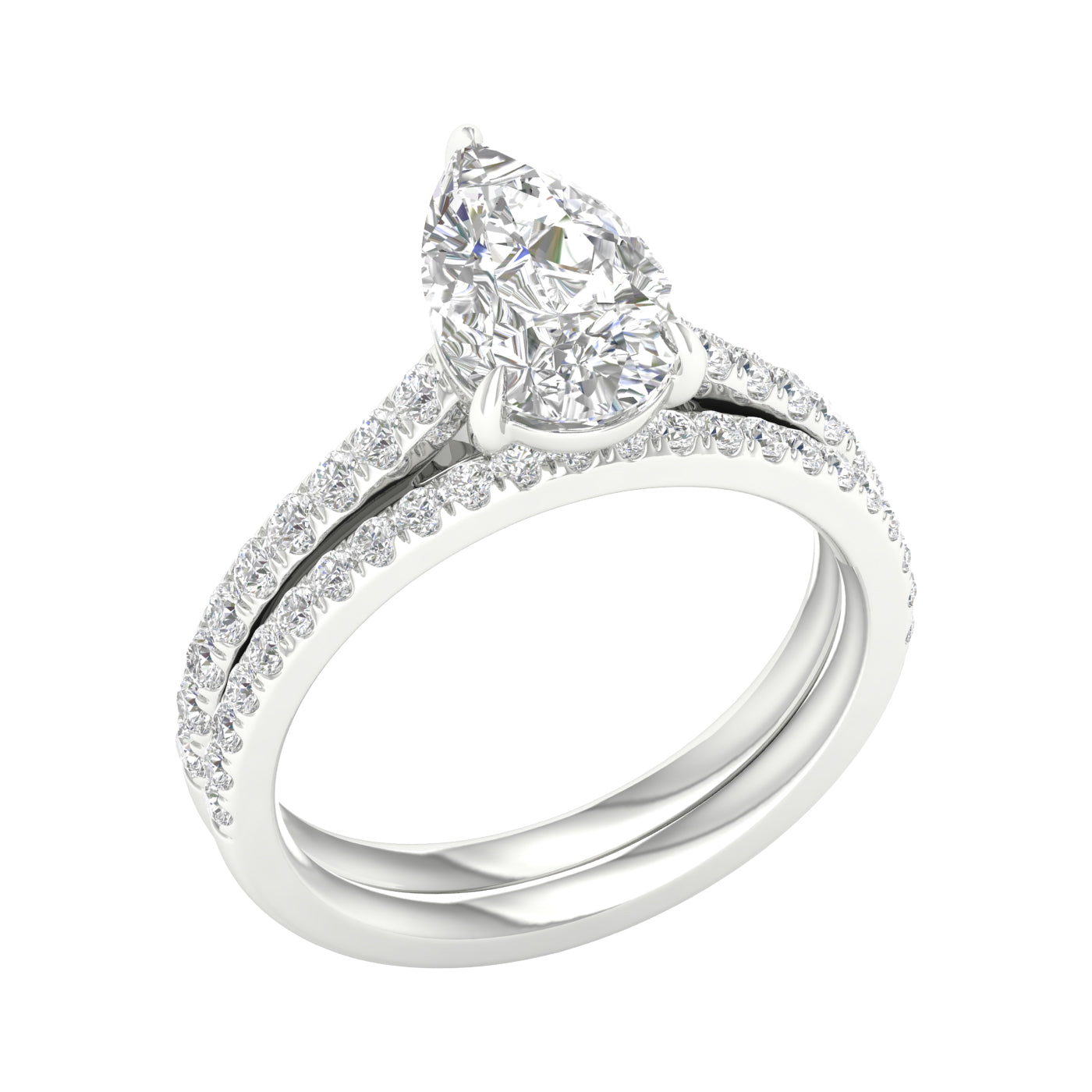 14K 2.40CT Lab Grown Bridal Set