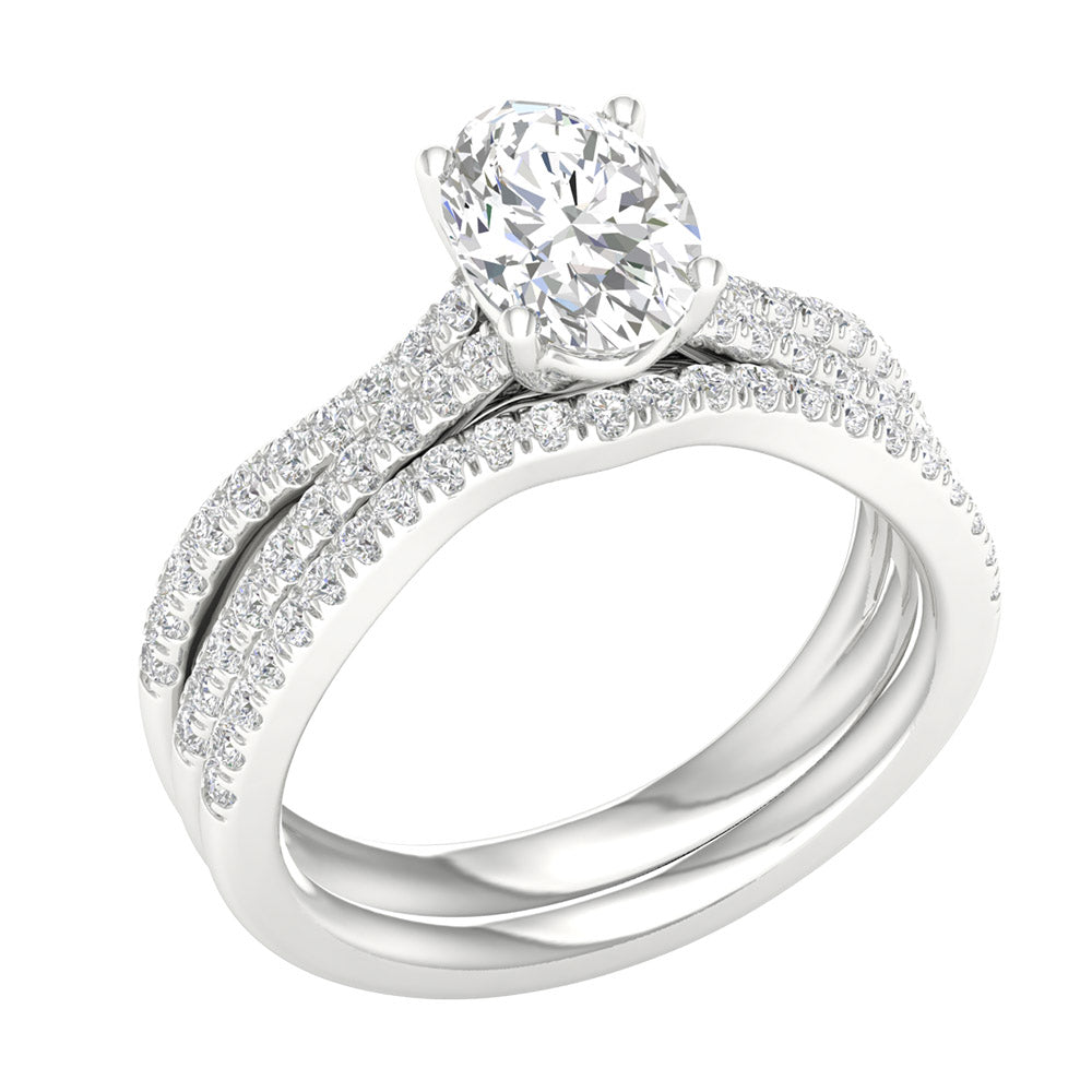 14K 1.40CT Lab Grown Bridal Set