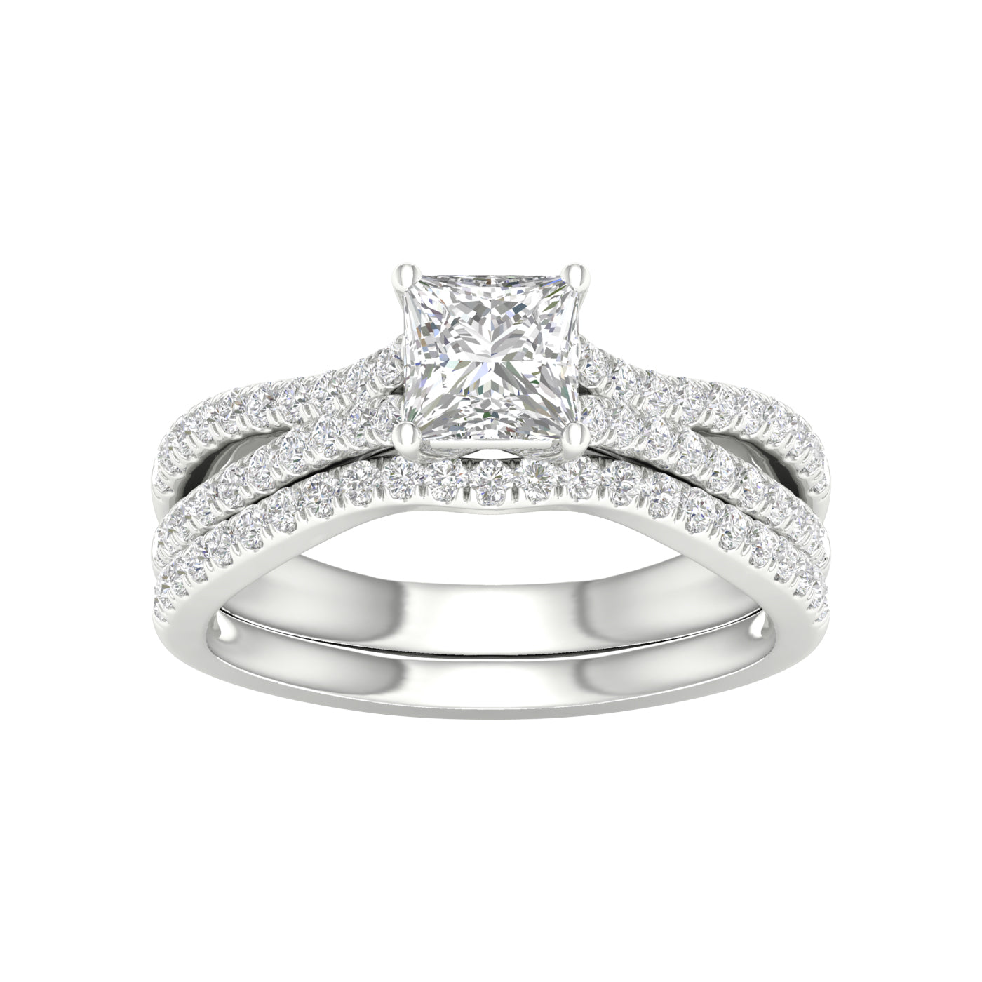 Certified Lab Grown 14K 1.40CT Diamond Bridal Set