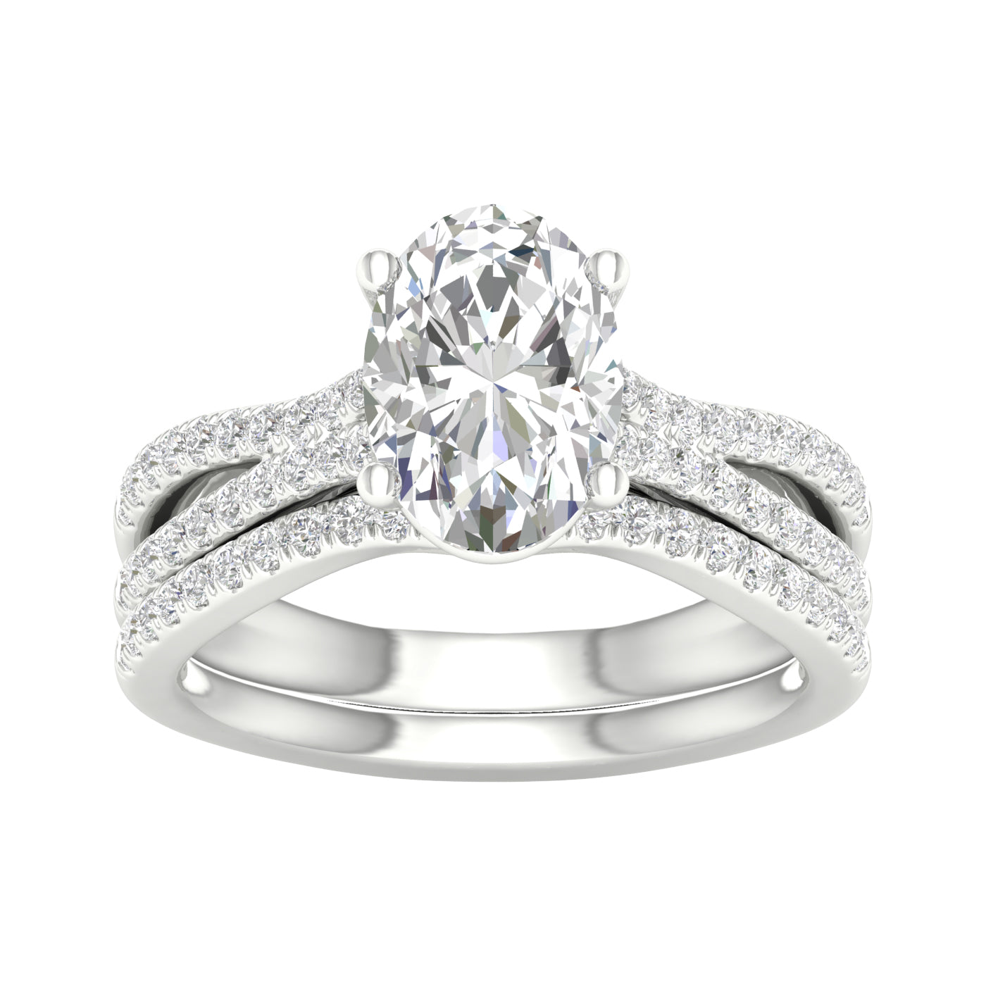 14K 2.40CT Lab Diamond Bridal Set