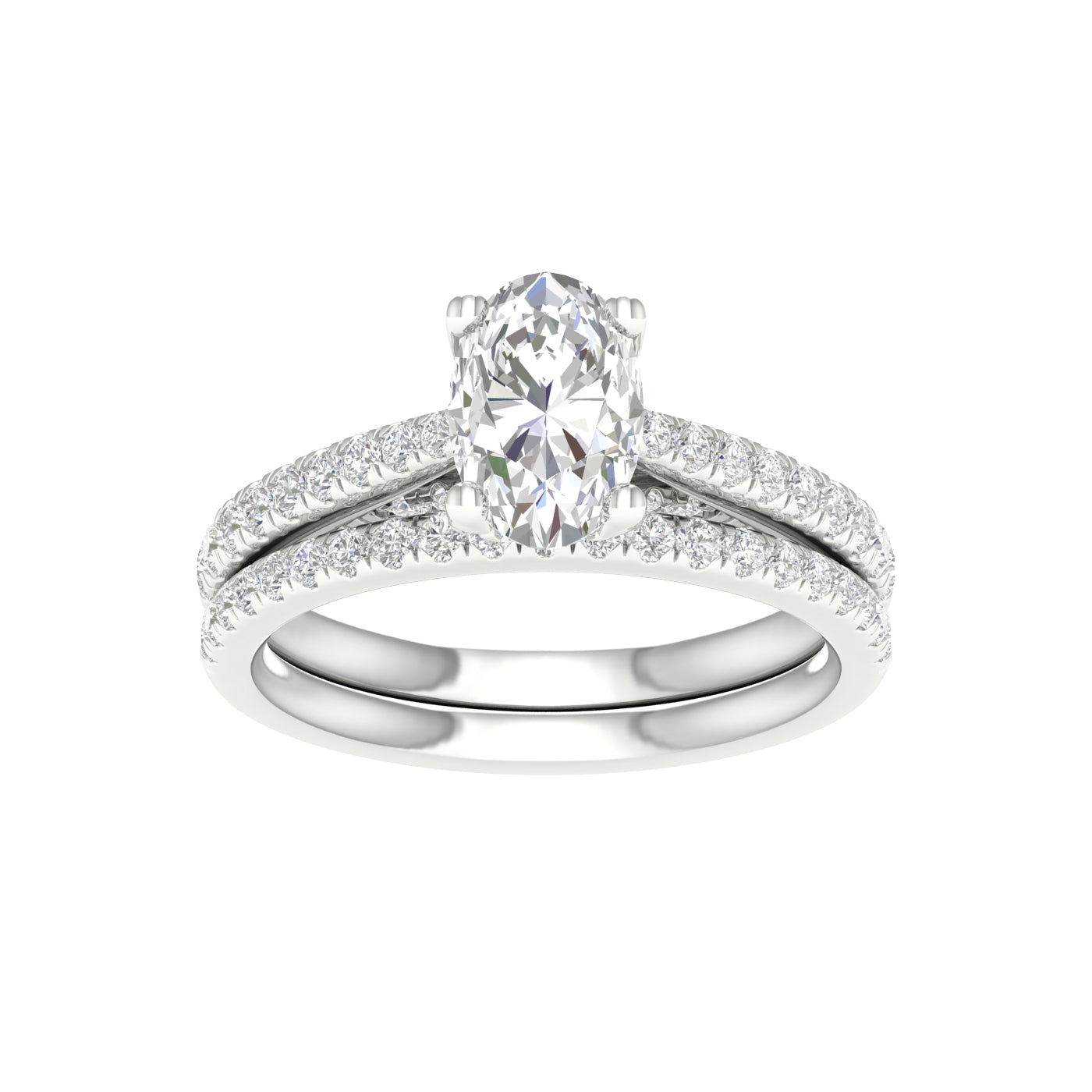 14K 1.75CT Lab Diamond Bridal Set