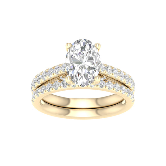 14K 3.00CT Lab Diamond Bridal Set