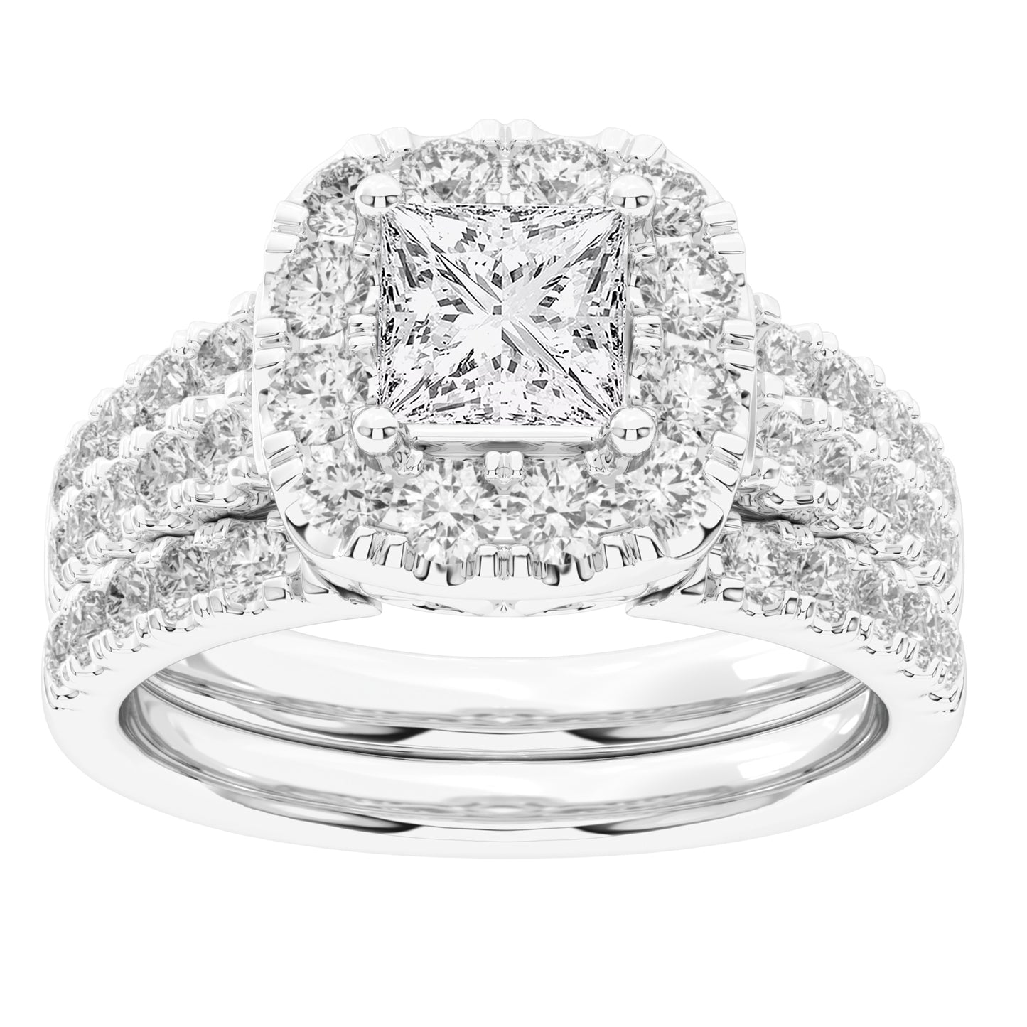 14K 1.50CT Certified Lab Grown Bridal Set