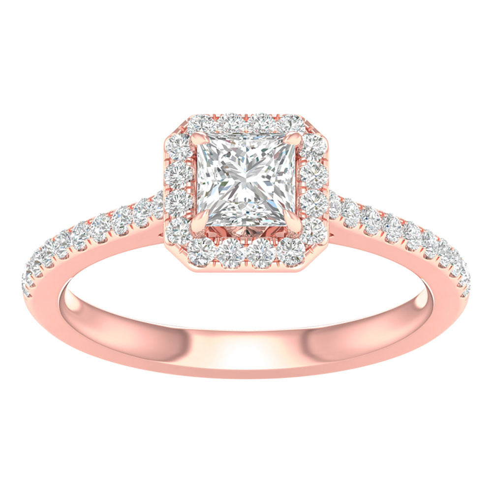 14K 1.00CT Certified Lab Grown Engagement Ring