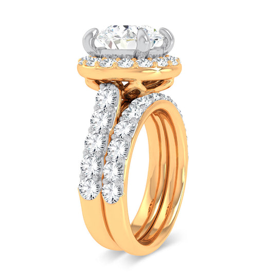 14K 5.00CT Certified Lab Grown Diamond Bridal Ring